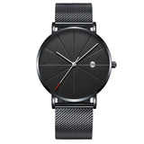 Black Ultra Thin Watch Men